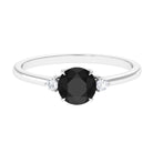 Vibrant Grown Labs-Round Lab Created Black Diamond Solitaire Promise Ring