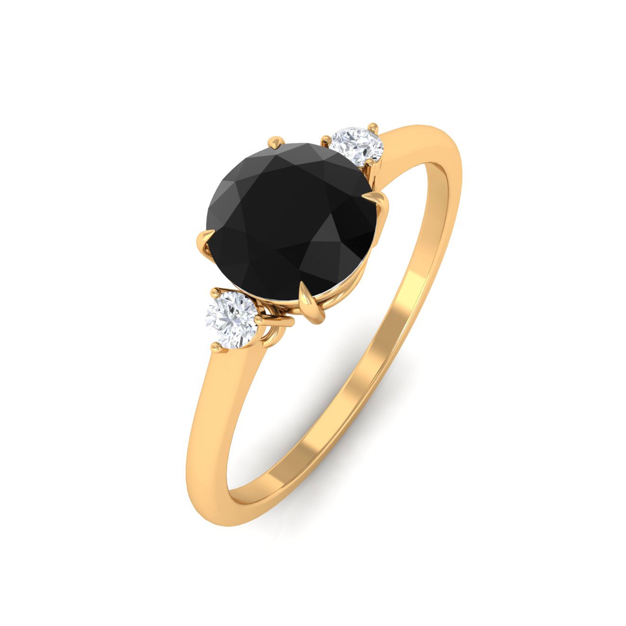 Vibrant Grown Labs-Round Lab Created Black Diamond Solitaire Promise Ring