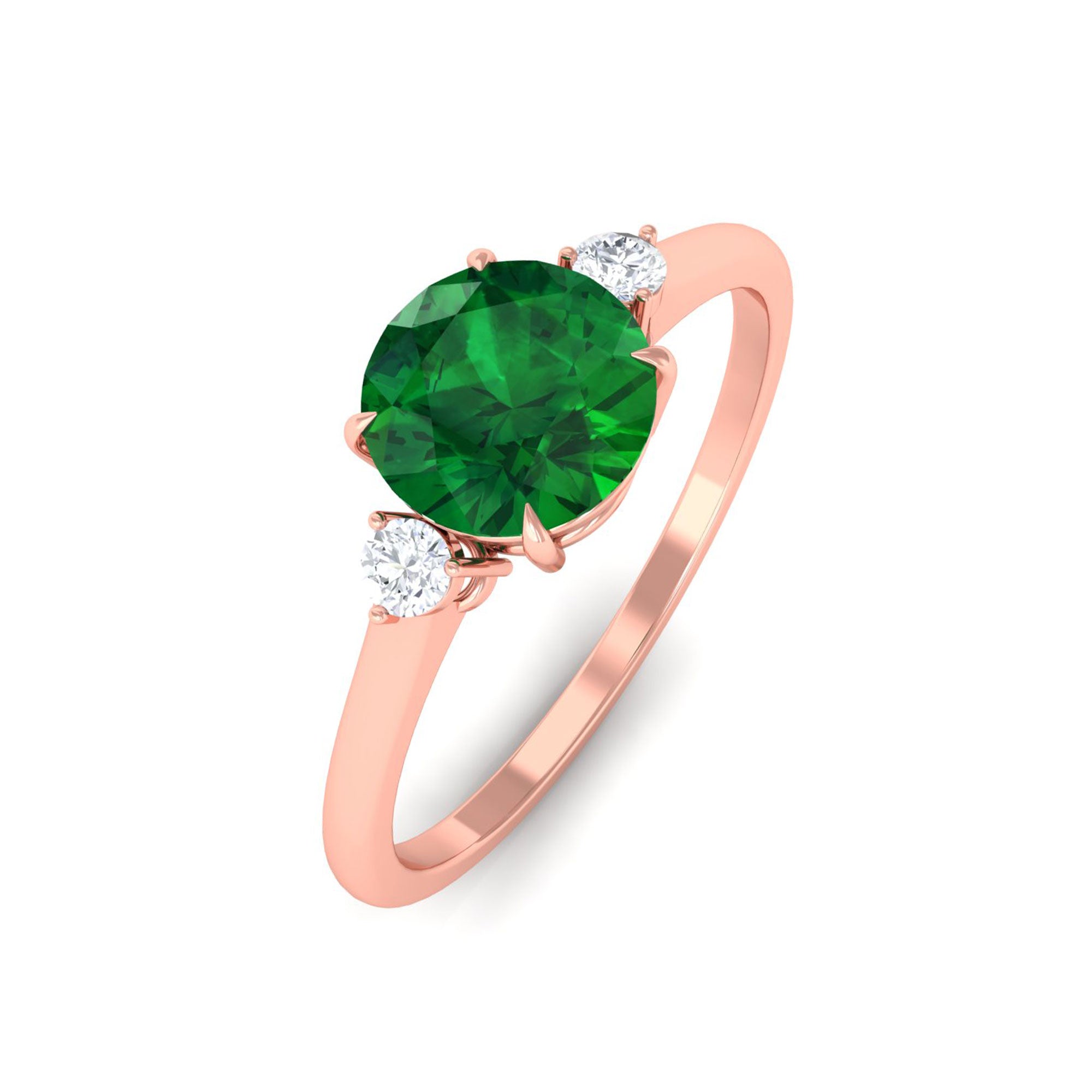 Vibrant Grown Labs-Lab Grown Emerald Minimal Promise Ring