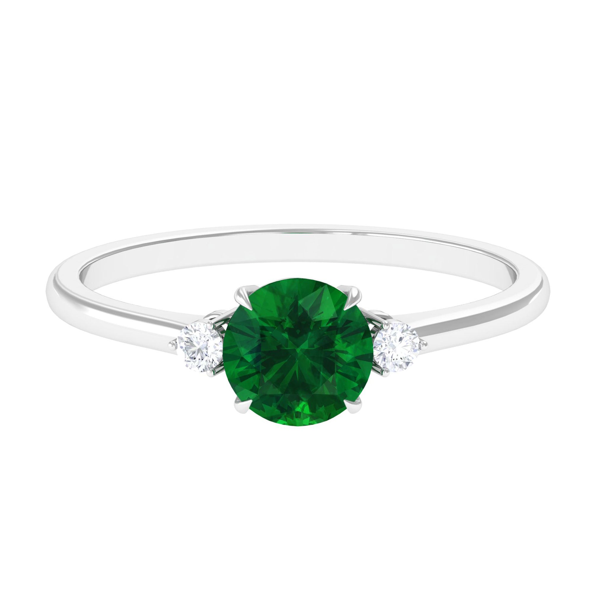 Vibrant Grown Labs-Lab Grown Emerald Minimal Promise Ring