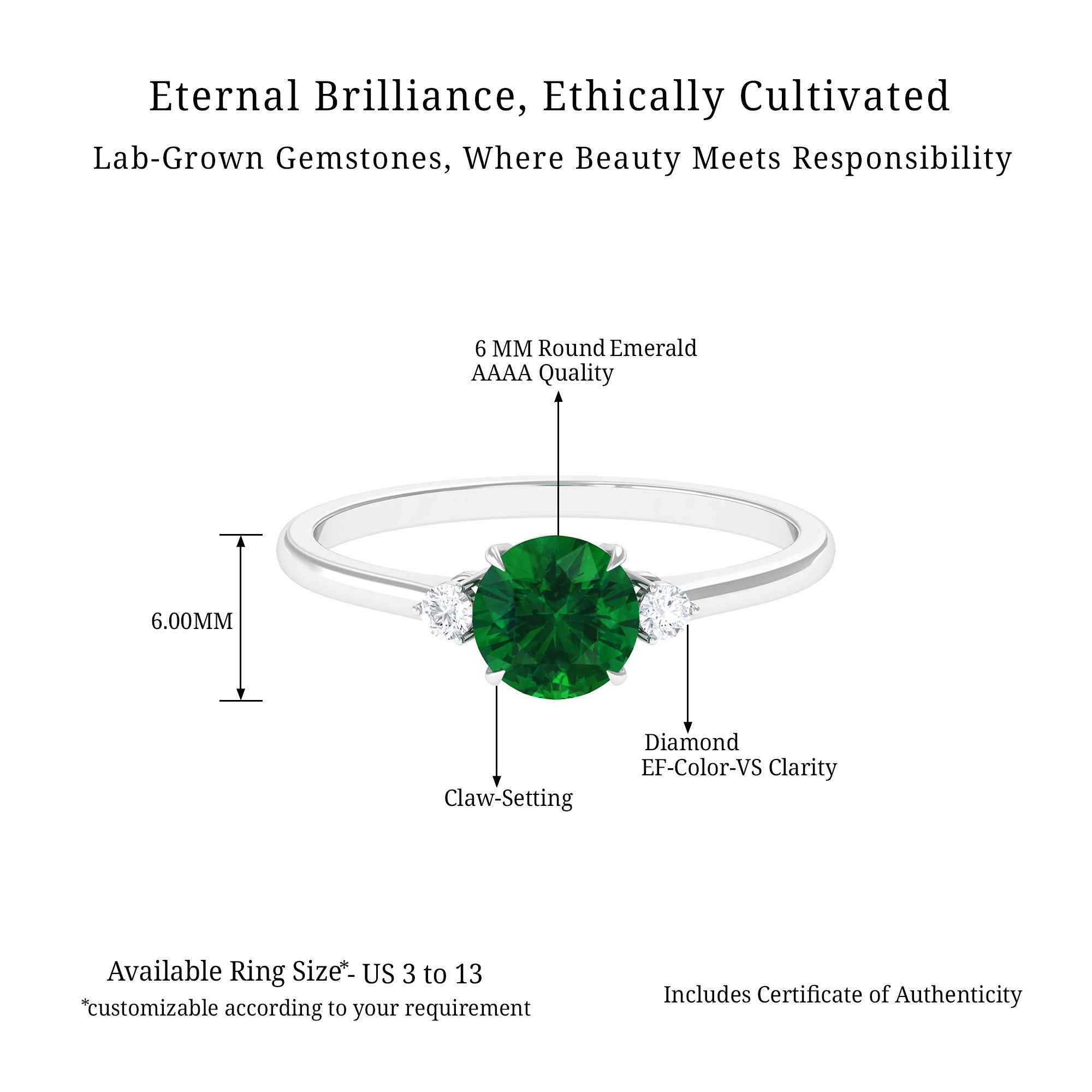 Vibrant Grown Labs-Lab Grown Emerald Minimal Promise Ring