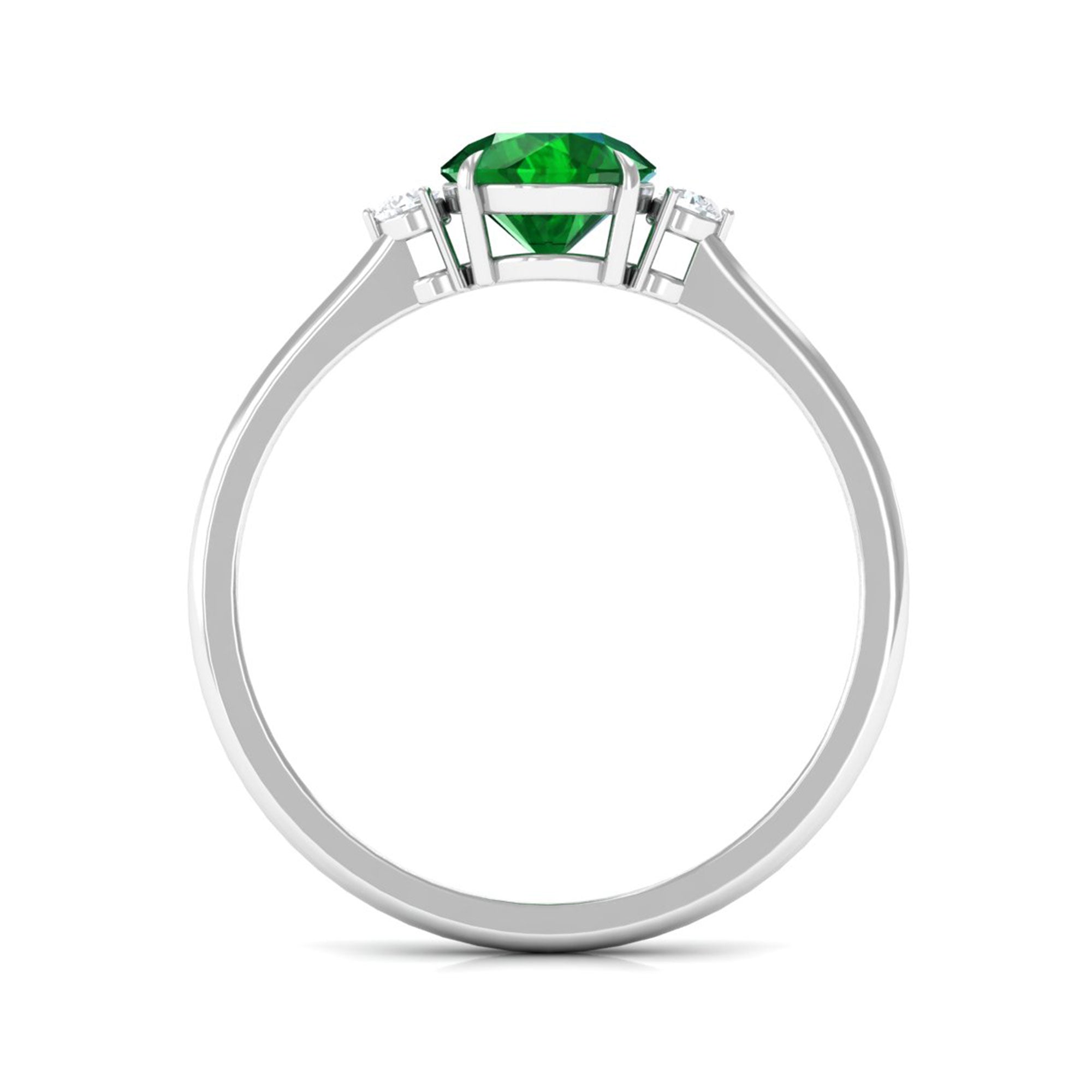 Vibrant Grown Labs-Lab Grown Emerald Minimal Promise Ring