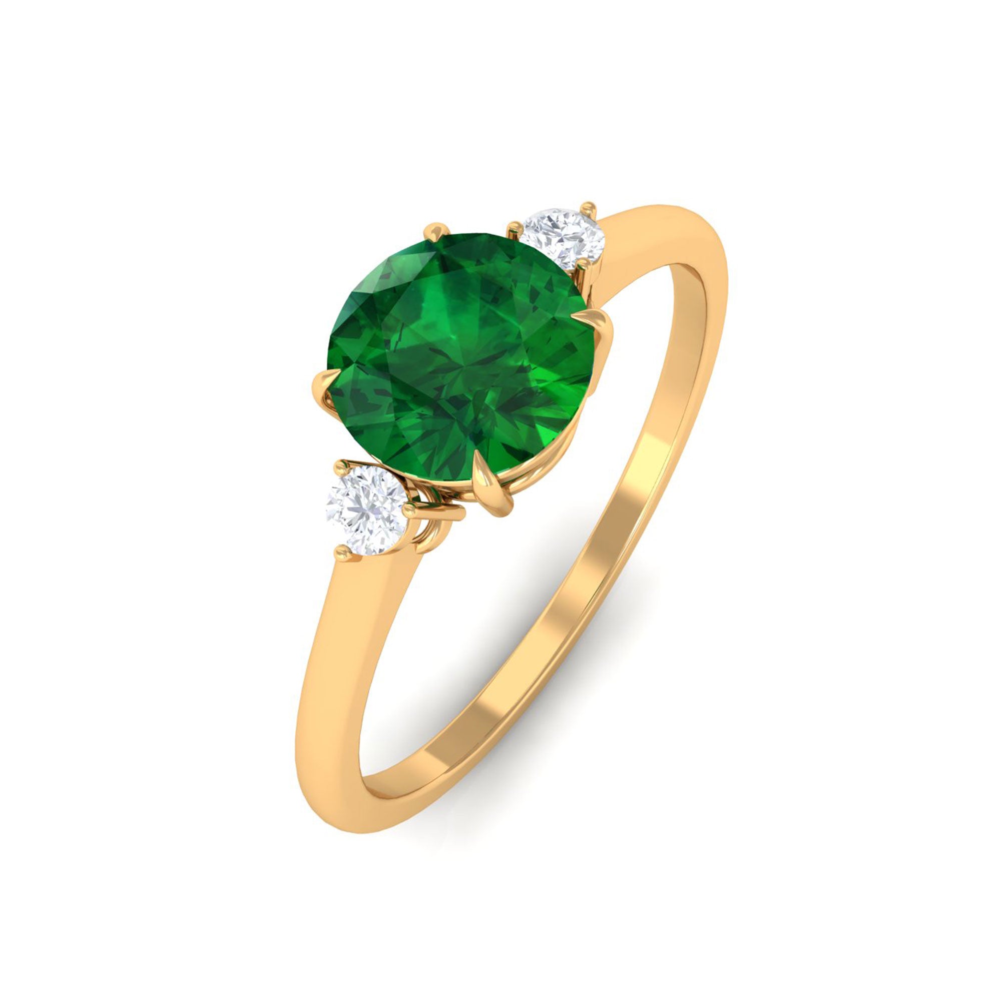 Vibrant Grown Labs-Lab Grown Emerald Minimal Promise Ring