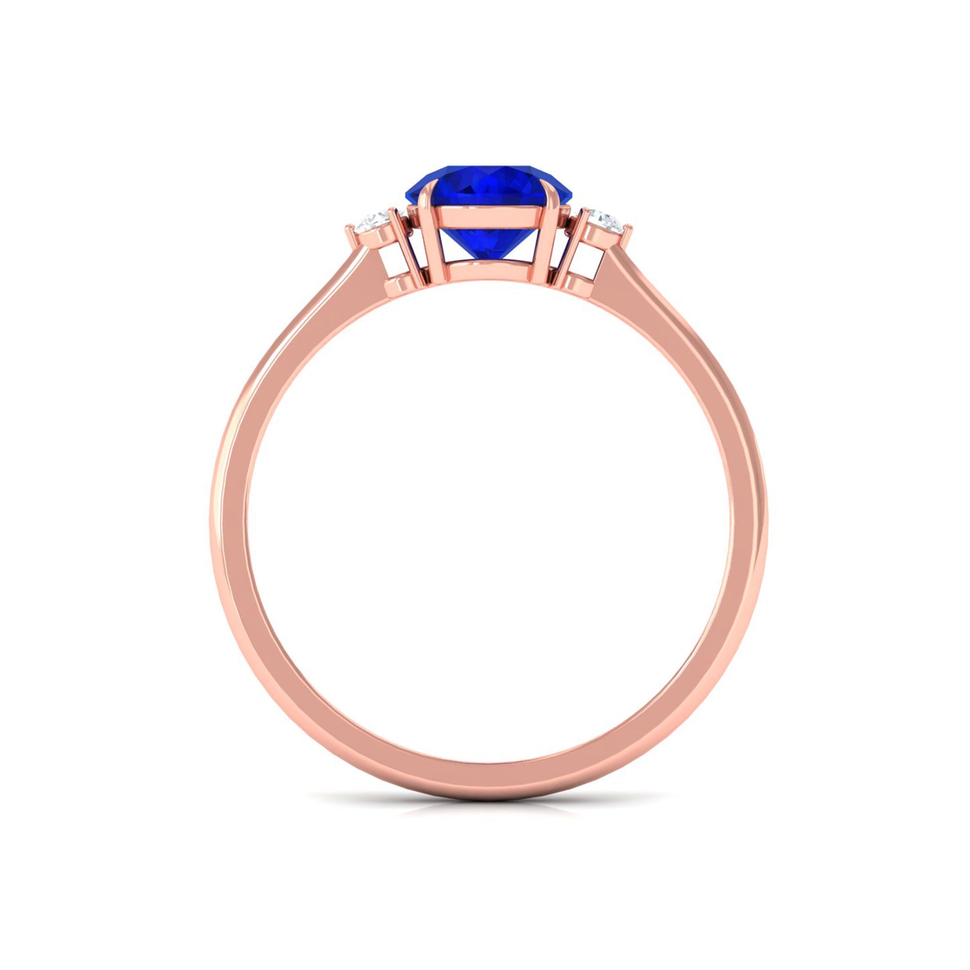 Vibrant Grown Labs-Solitaire Minimal Promise Ring with Lab Grown Blue Sapphire