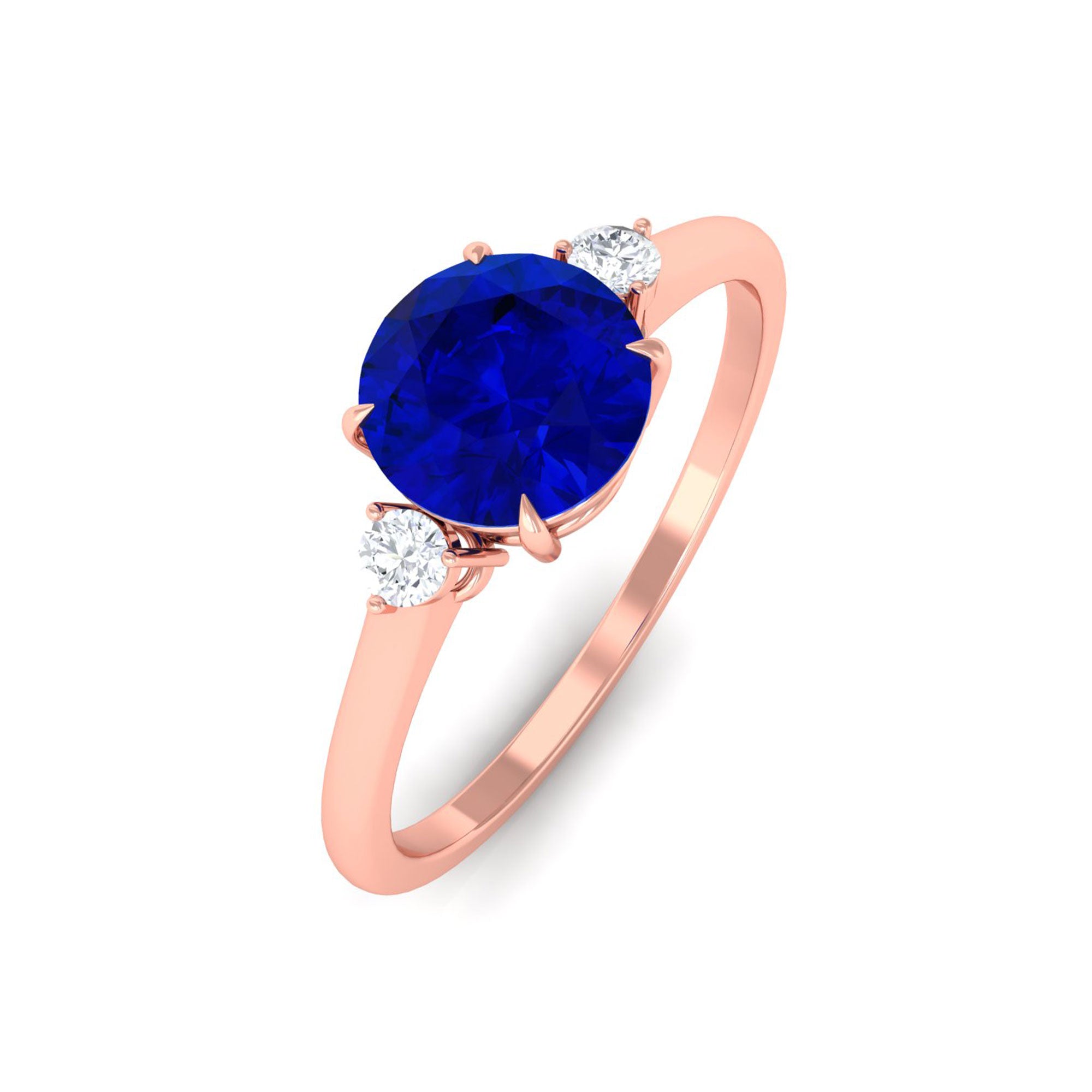 Vibrant Grown Labs-Solitaire Minimal Promise Ring with Lab Grown Blue Sapphire