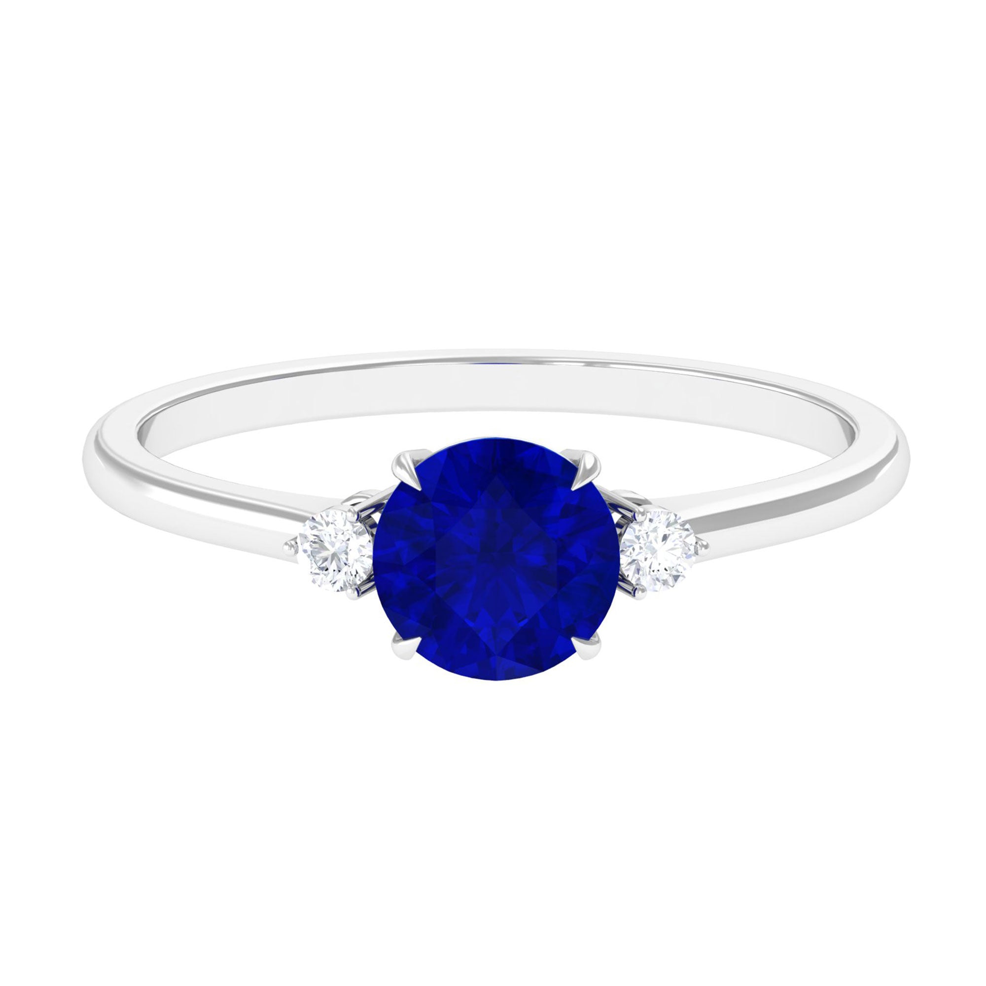 Vibrant Grown Labs-Solitaire Minimal Promise Ring with Lab Grown Blue Sapphire