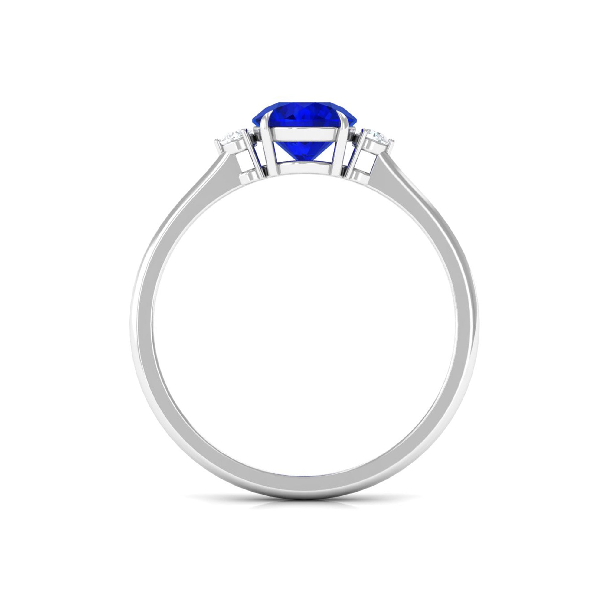 Vibrant Grown Labs-Solitaire Minimal Promise Ring with Lab Grown Blue Sapphire