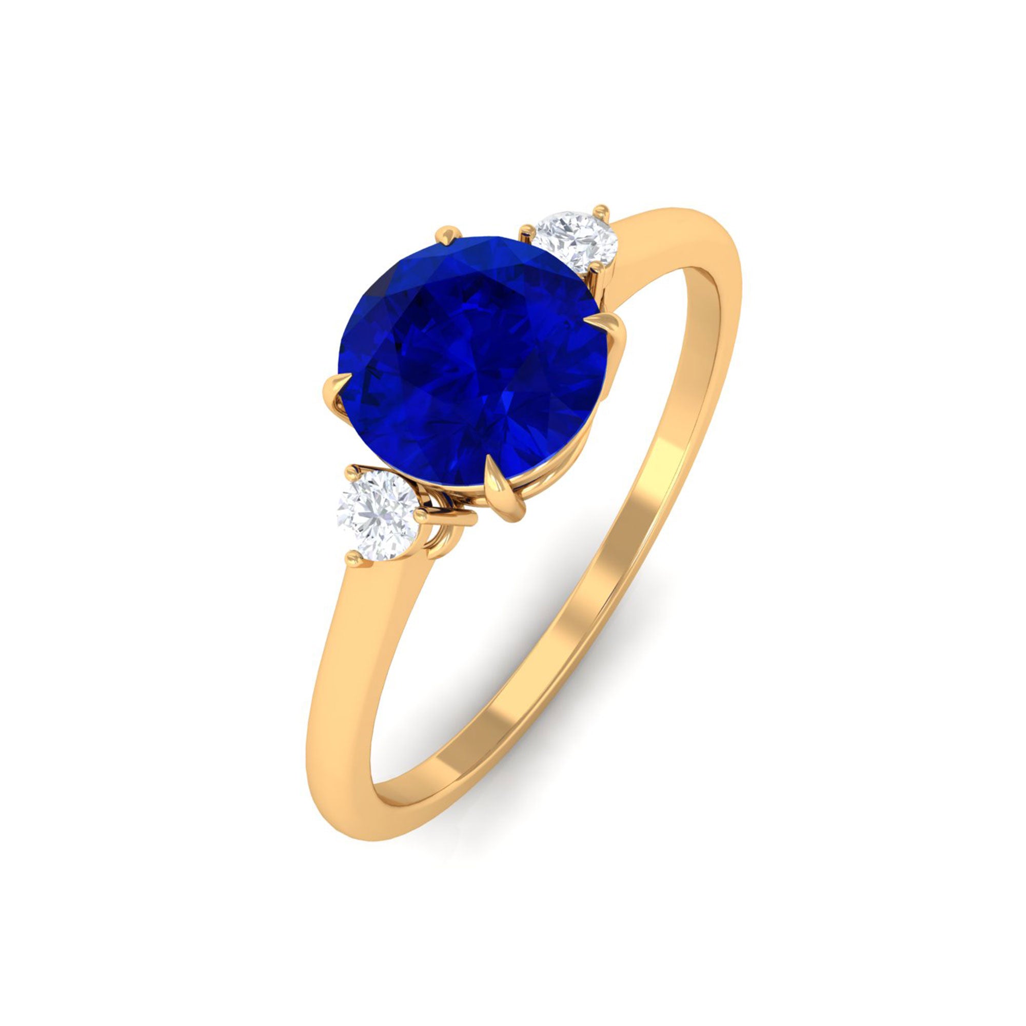 Vibrant Grown Labs-Solitaire Minimal Promise Ring with Lab Grown Blue Sapphire