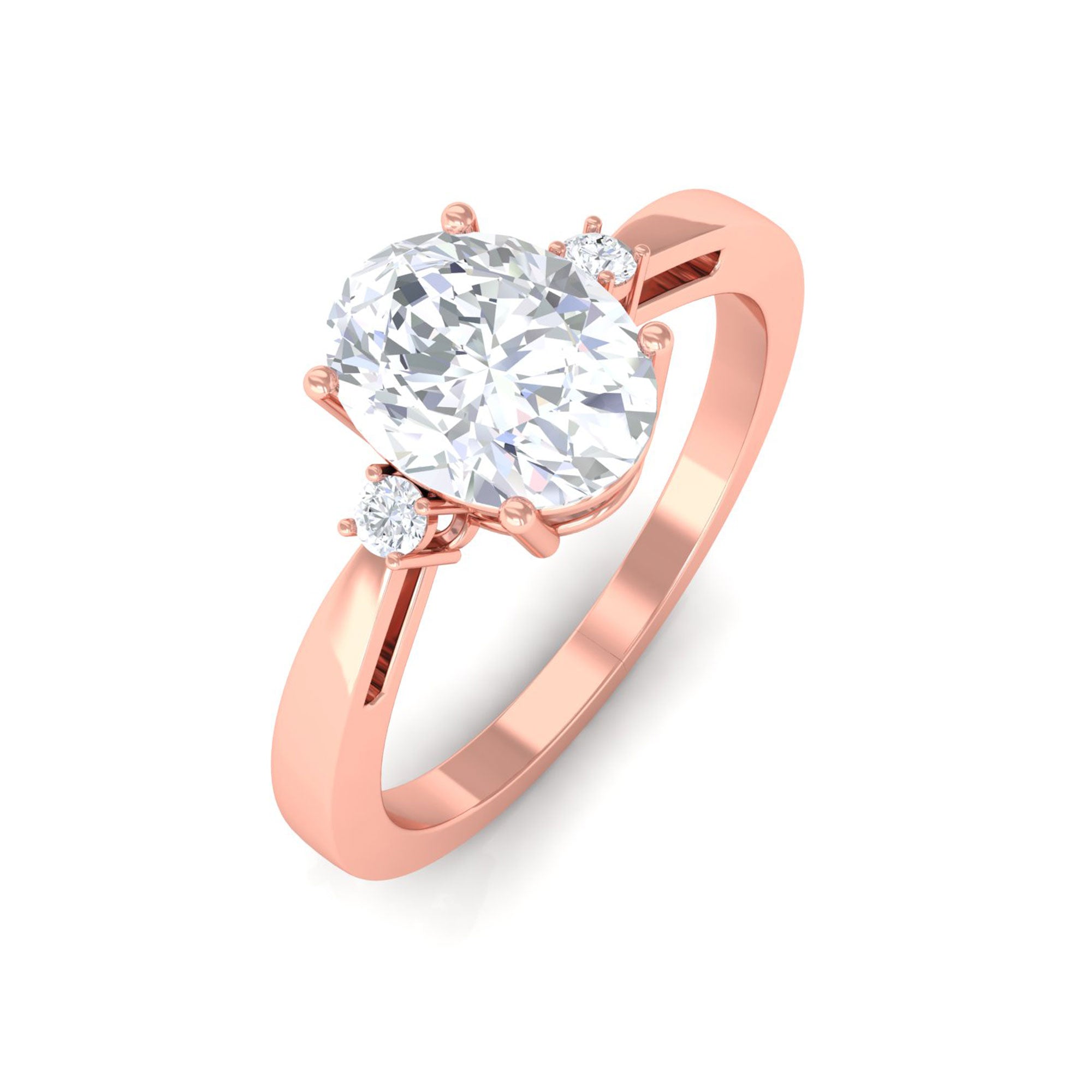 Vibrant Grown Labs-Certified Oval Lab Grown Diamond Solitaire Engagement Ring