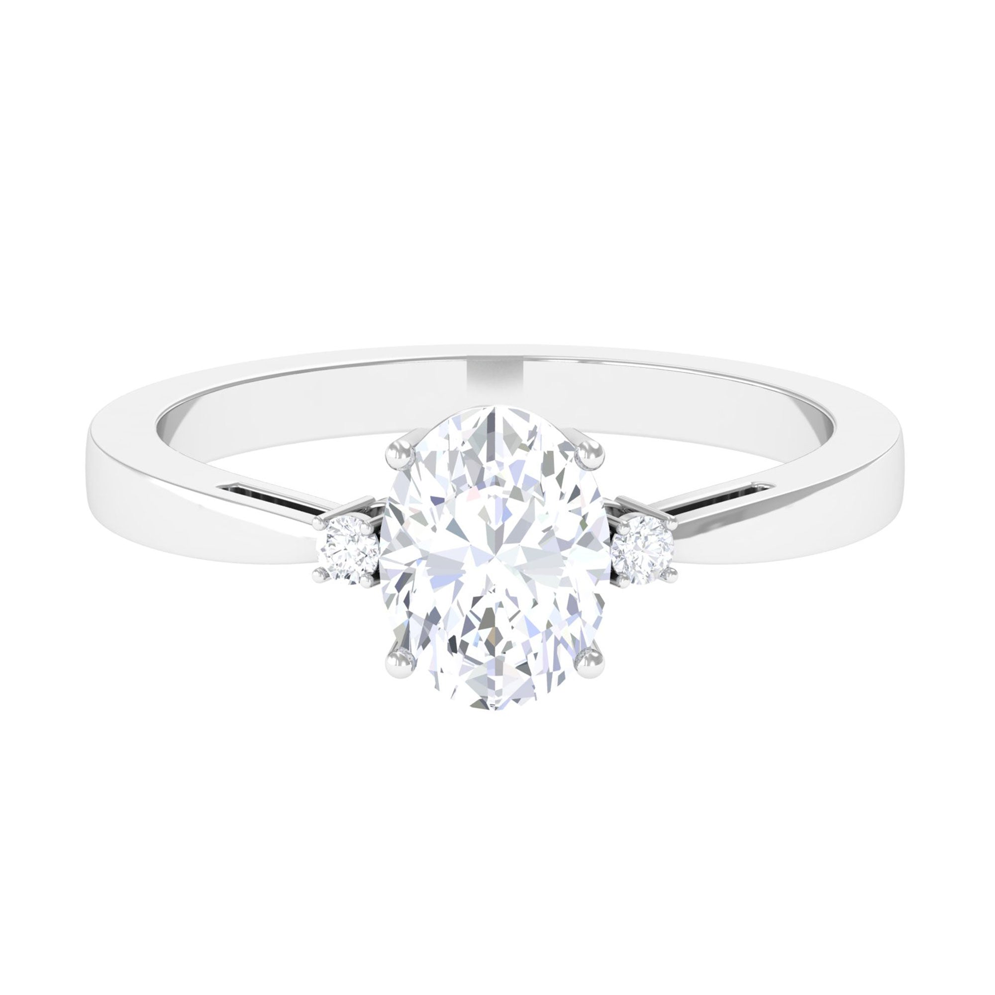 Vibrant Grown Labs-Certified Oval Lab Grown Diamond Solitaire Engagement Ring