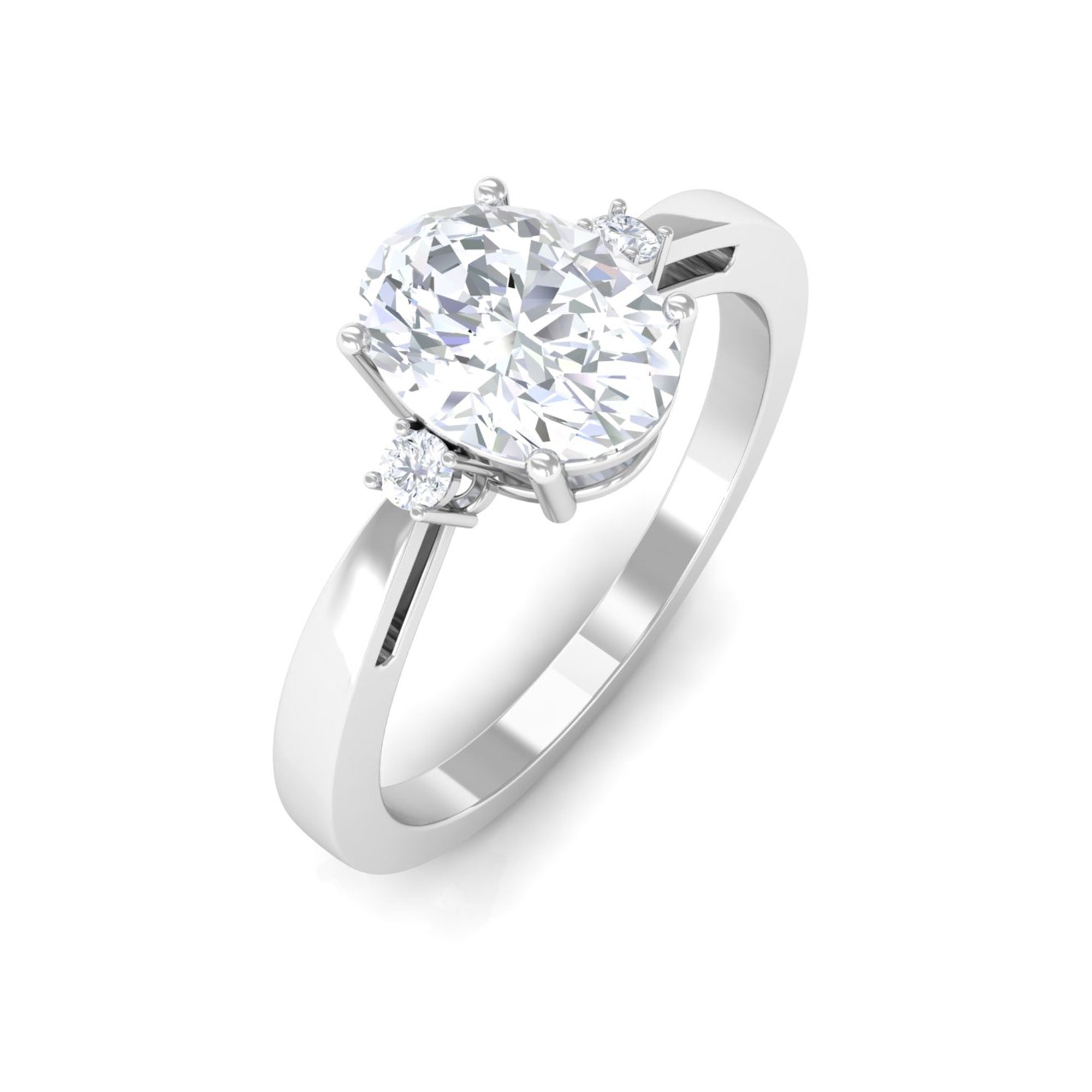 Vibrant Grown Labs-Certified Oval Lab Grown Diamond Solitaire Engagement Ring