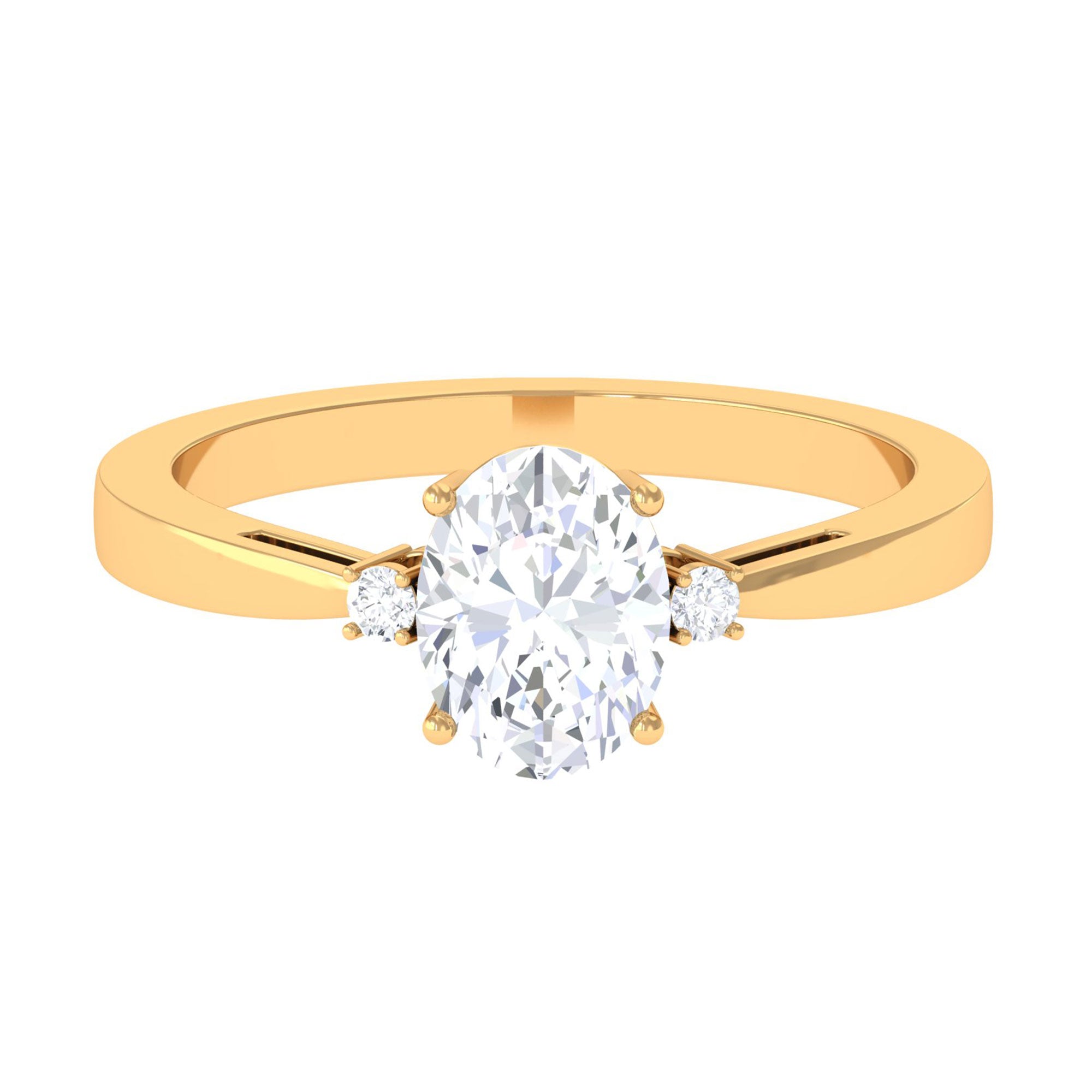 Vibrant Grown Labs-Certified Oval Lab Grown Diamond Solitaire Engagement Ring