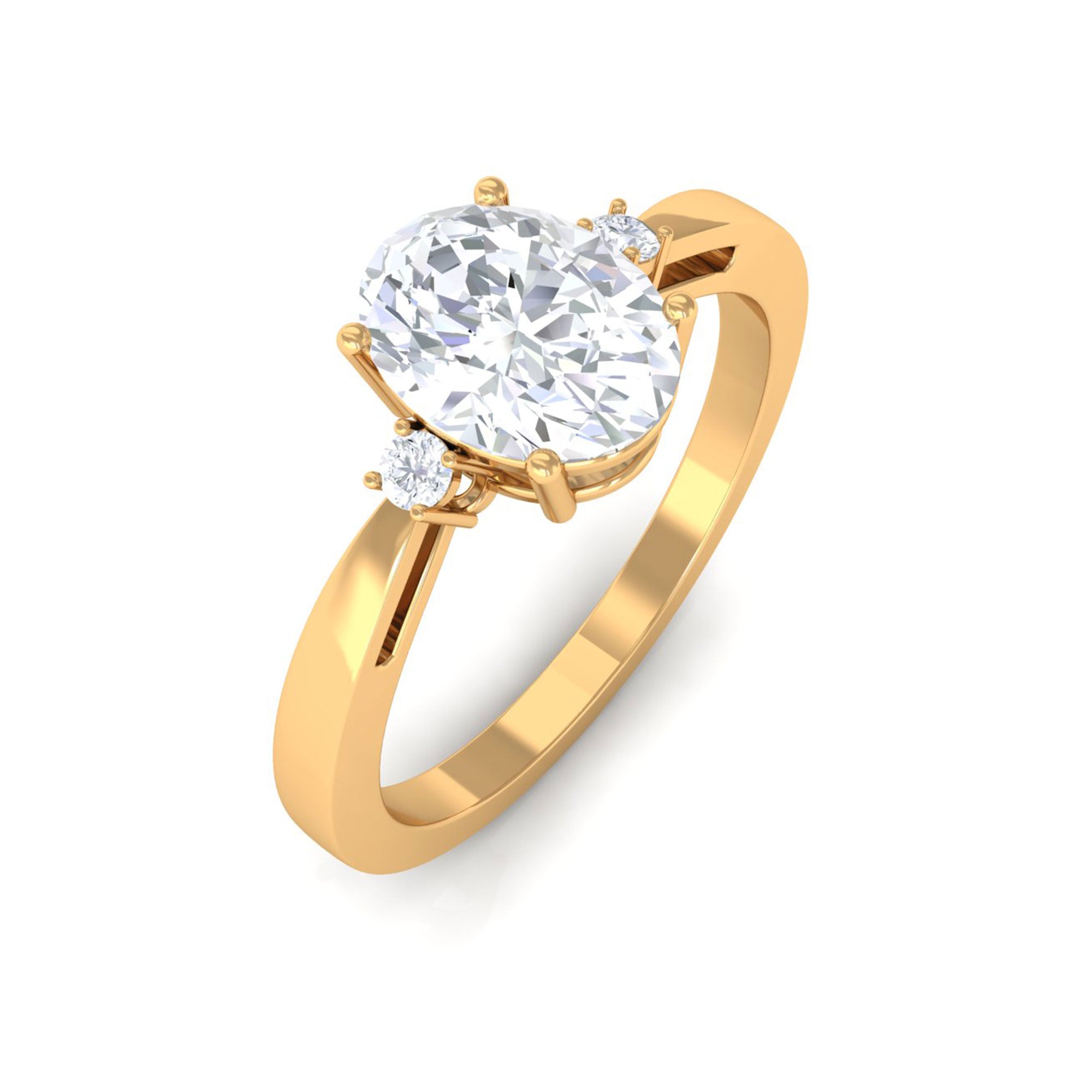 Vibrant Grown Labs-Certified Oval Lab Grown Diamond Solitaire Engagement Ring