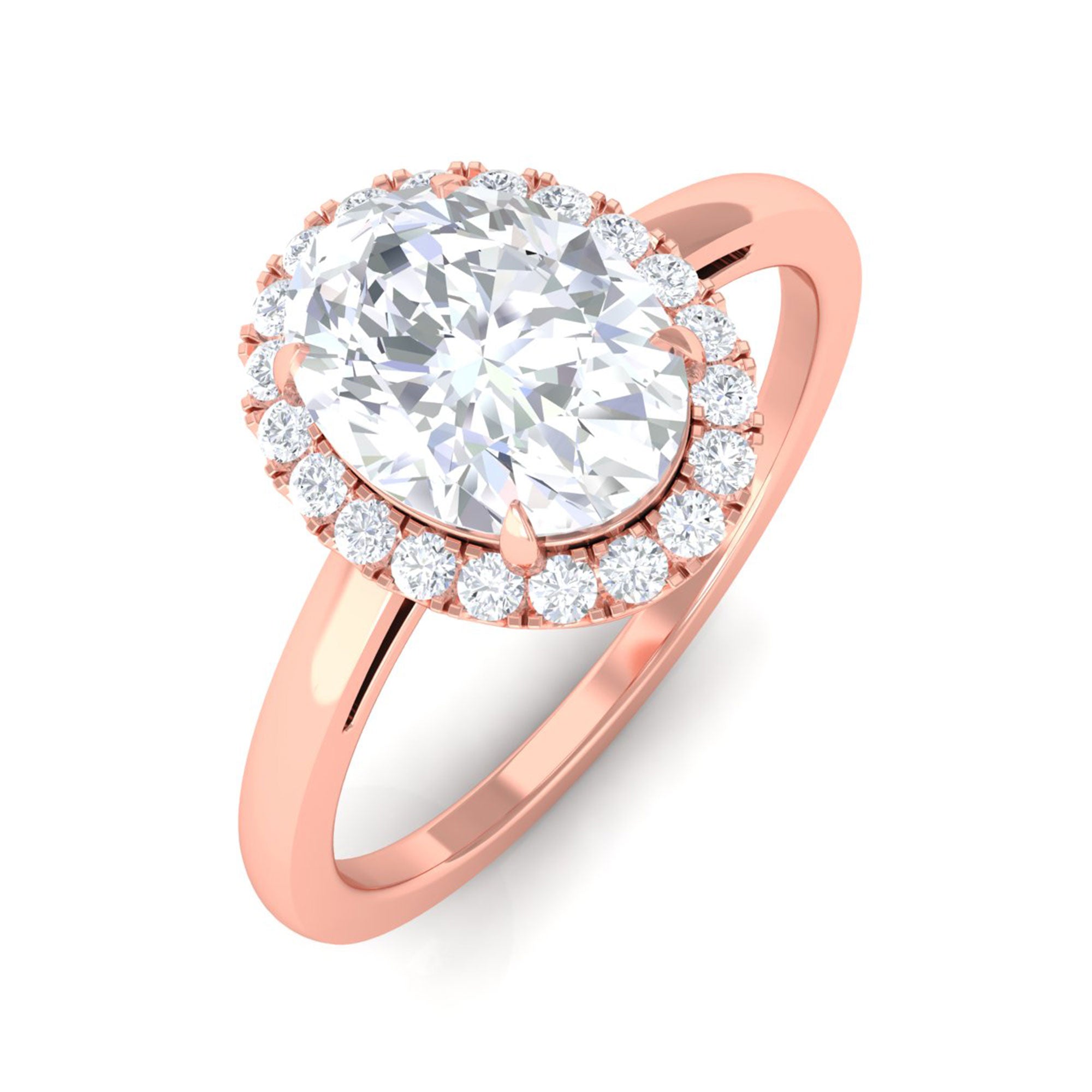 Vibrant Grown Labs-Classic Oval Halo Lab Grown Diamond Engagement Ring