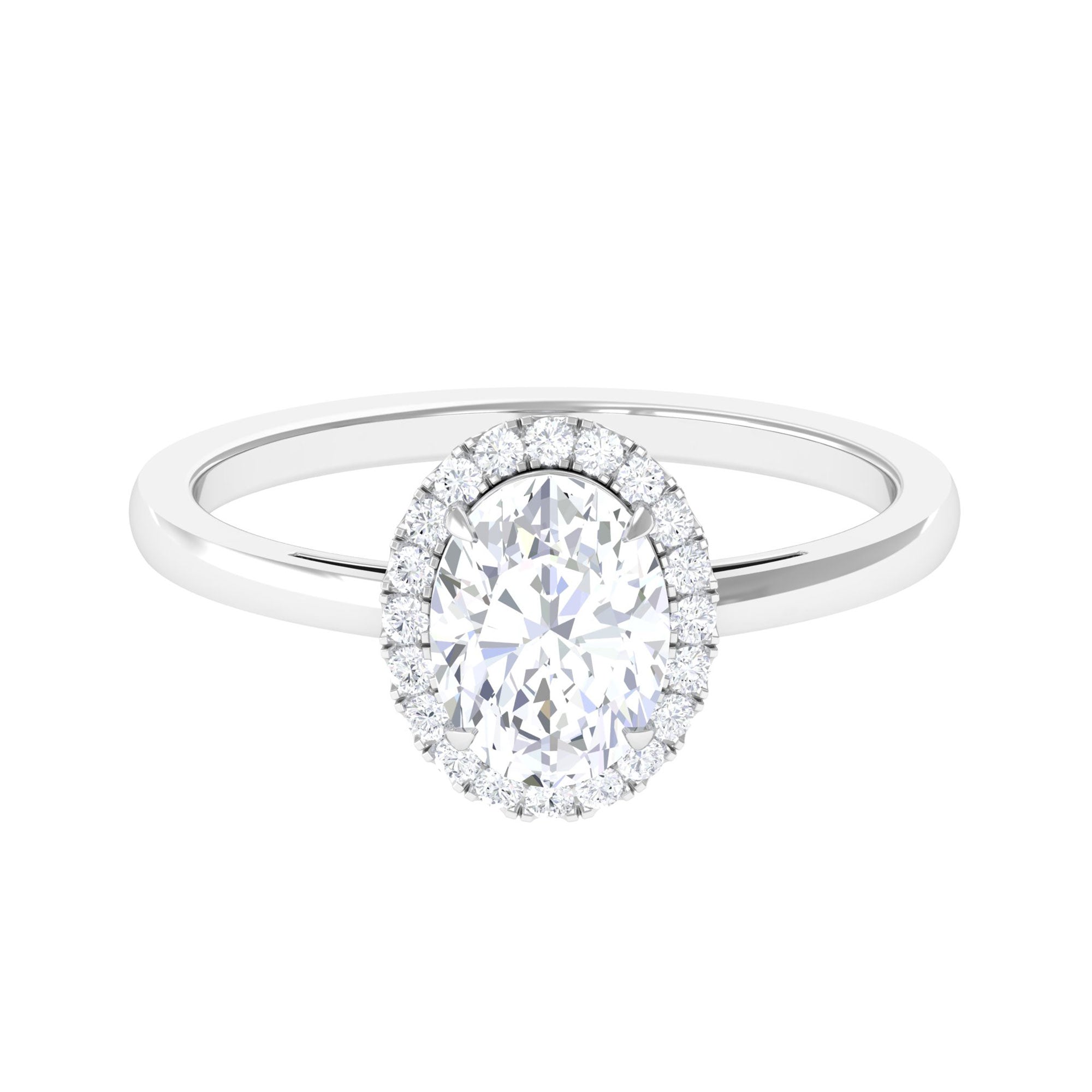 Vibrant Grown Labs-Classic Oval Halo Lab Grown Diamond Engagement Ring