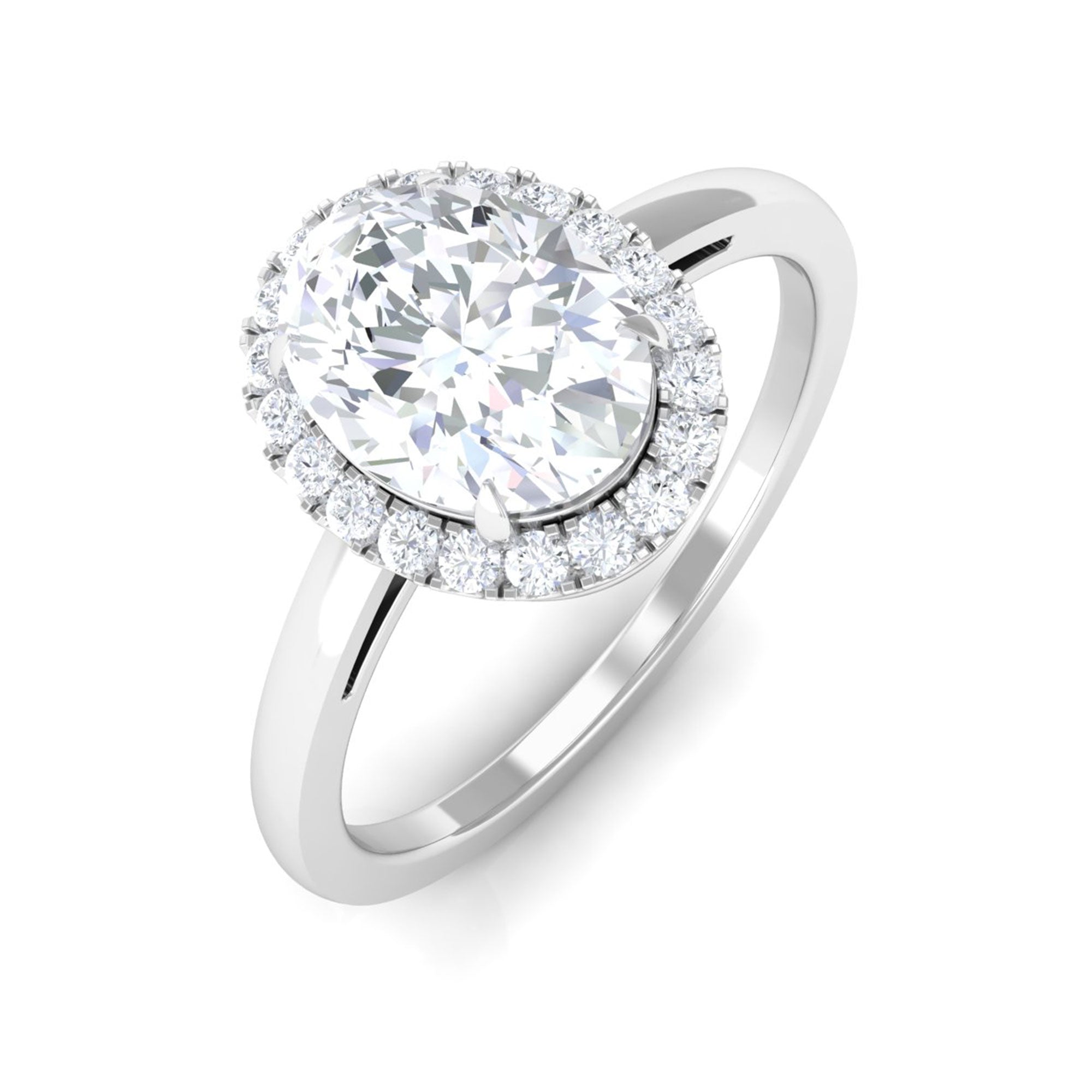 Vibrant Grown Labs-Classic Oval Halo Lab Grown Diamond Engagement Ring