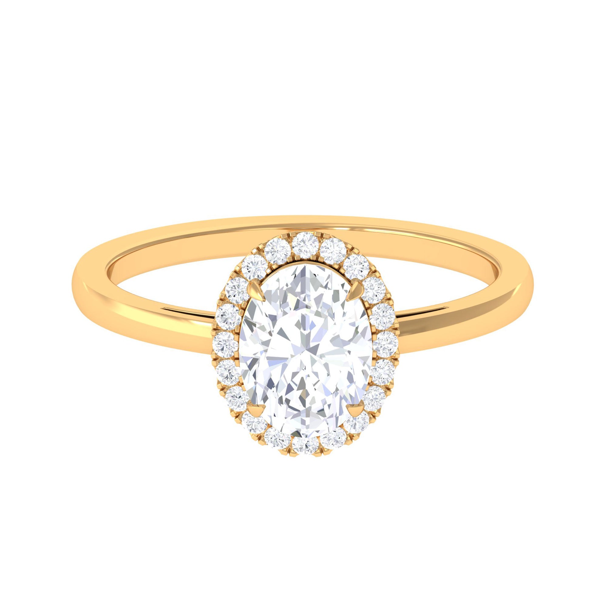 Vibrant Grown Labs-Classic Oval Halo Lab Grown Diamond Engagement Ring