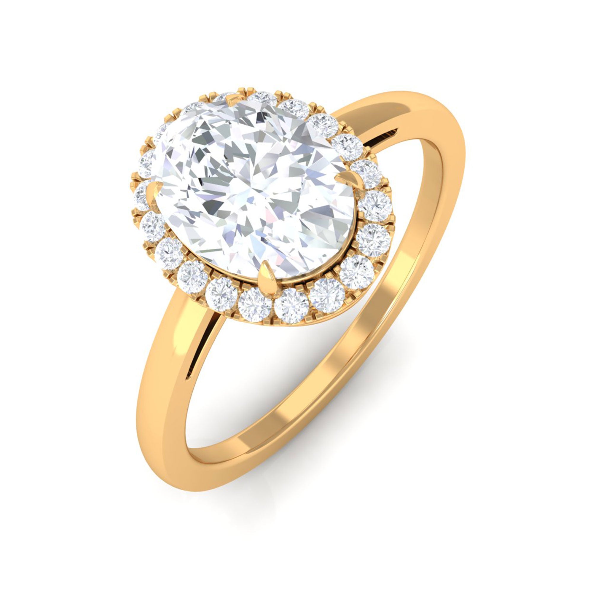 Vibrant Grown Labs-Classic Oval Halo Lab Grown Diamond Engagement Ring