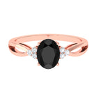 Vibrant Grown Labs-Oval Lab Created Black Diamond Split Shank Engagement