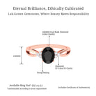 Vibrant Grown Labs-Oval Lab Created Black Diamond Split Shank Engagement