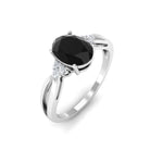 Vibrant Grown Labs-Oval Lab Created Black Diamond Split Shank Engagement