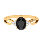 Vibrant Grown Labs-Oval Lab Created Black Diamond Split Shank Engagement