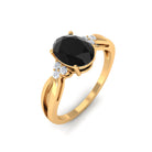 Vibrant Grown Labs-Oval Lab Created Black Diamond Split Shank Engagement