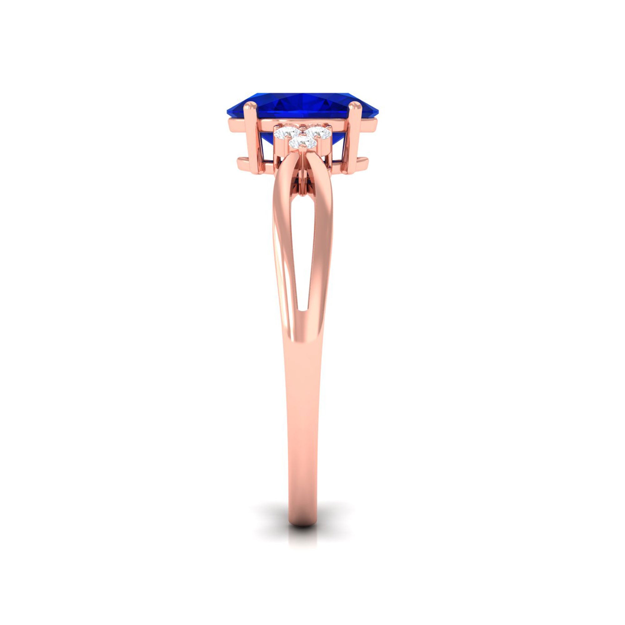 Vibrant Grown Labs-Lab Created Blue Sapphire Solitaire Engagement Ring