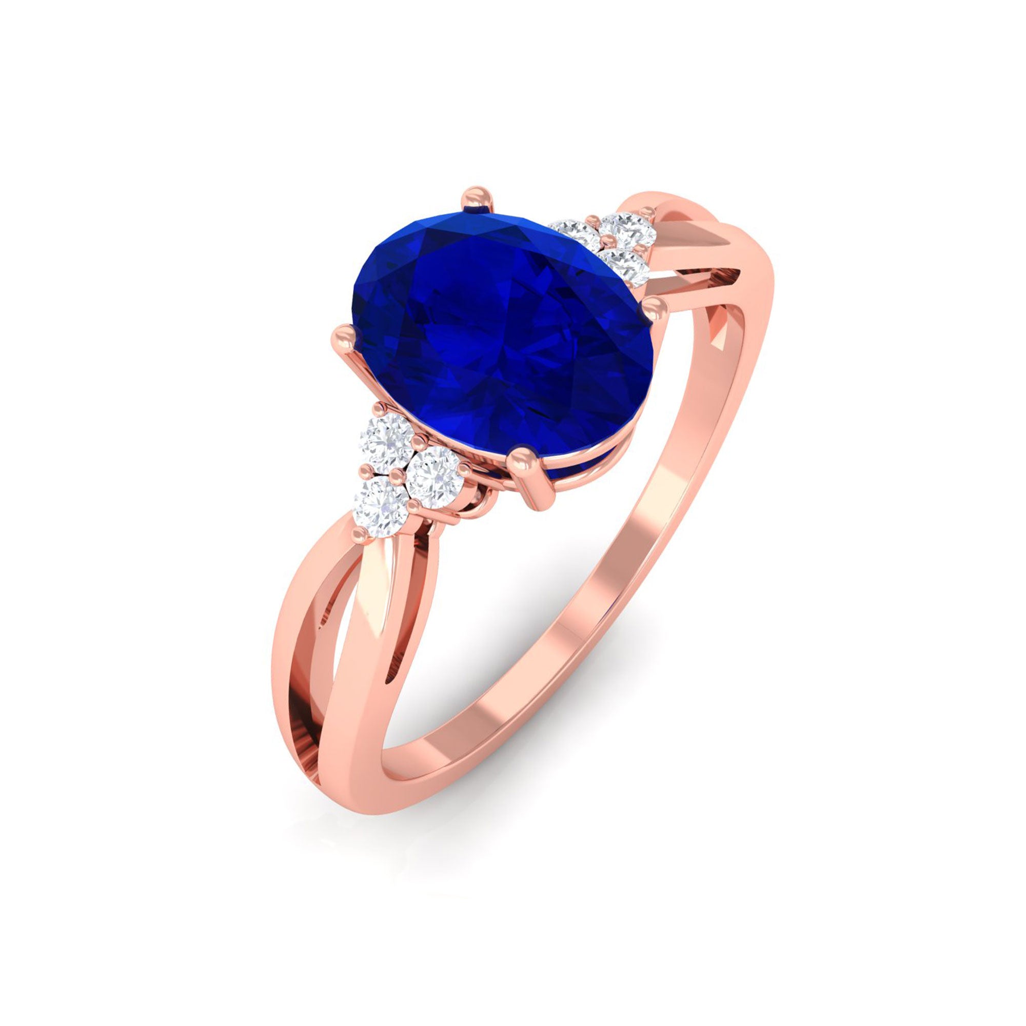 Vibrant Grown Labs-Lab Created Blue Sapphire Solitaire Engagement Ring