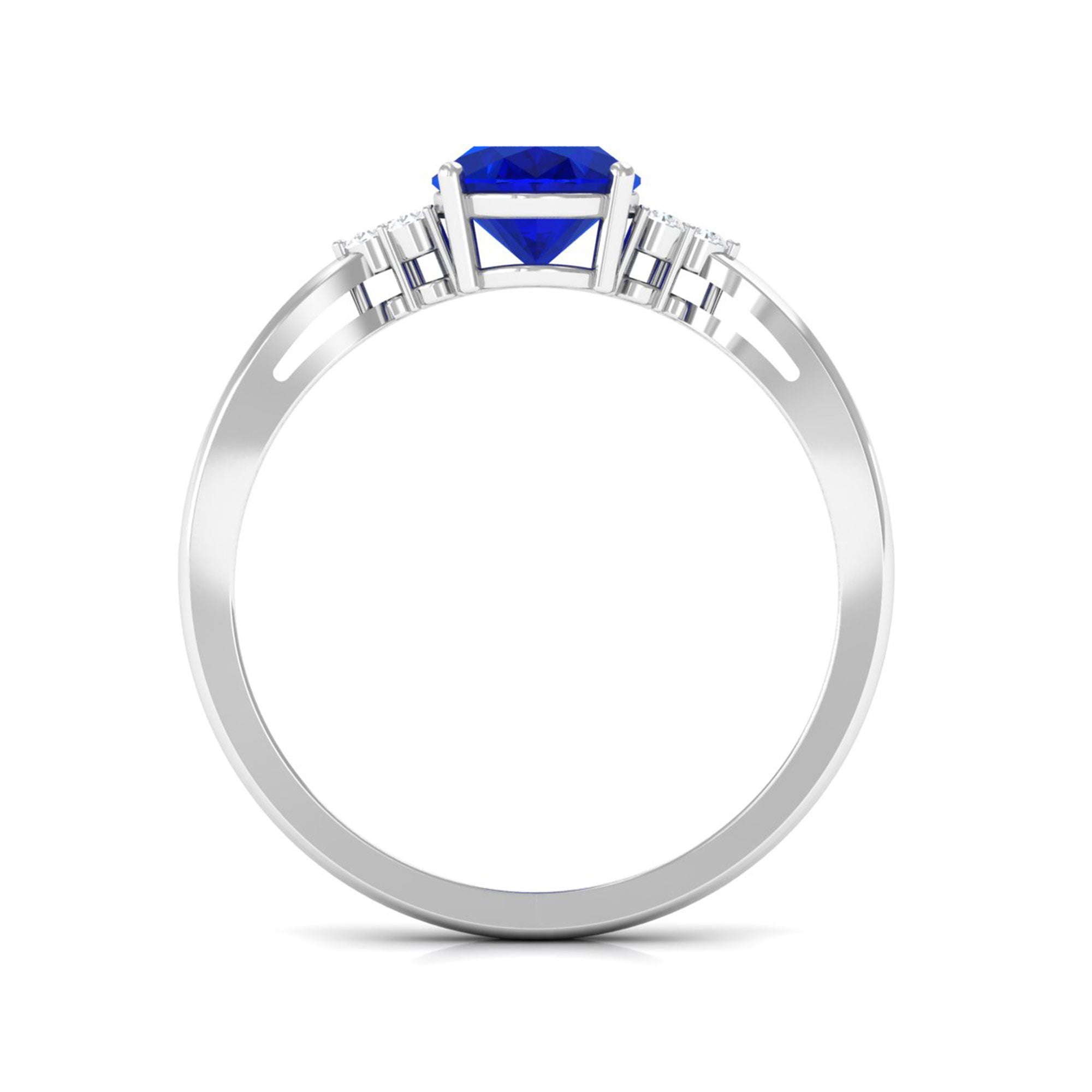 Vibrant Grown Labs-Lab Created Blue Sapphire Solitaire Engagement Ring