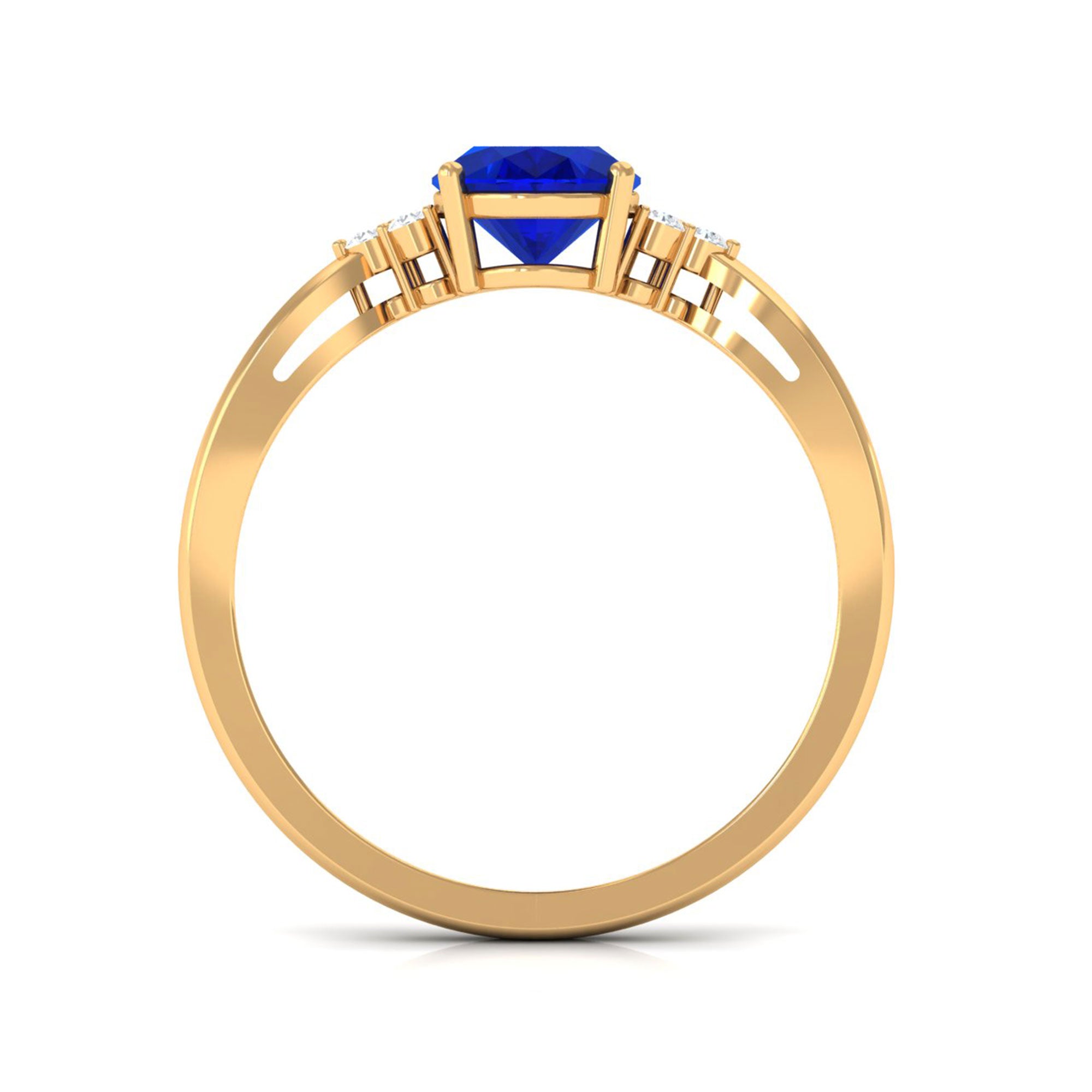 Vibrant Grown Labs-Lab Created Blue Sapphire Solitaire Engagement Ring