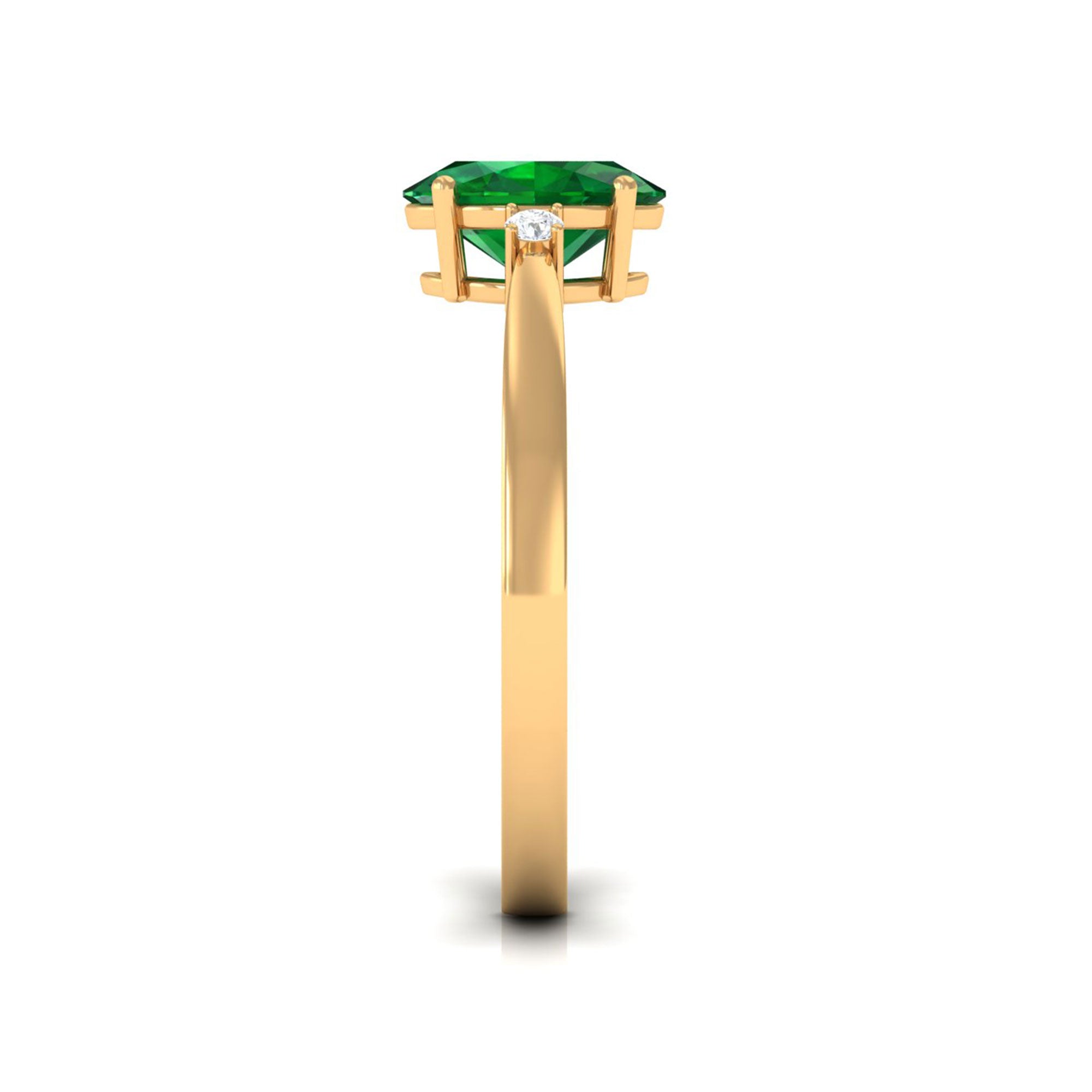 Vibrant Grown Labs-Lab Grown Emerald Solitaire Engagement Ring