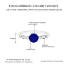 Vibrant Grown Labs-Round Lab Grown Blue Sapphire Classic Engagement Ring