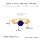 Vibrant Grown Labs-Round Lab Grown Blue Sapphire Classic Engagement Ring