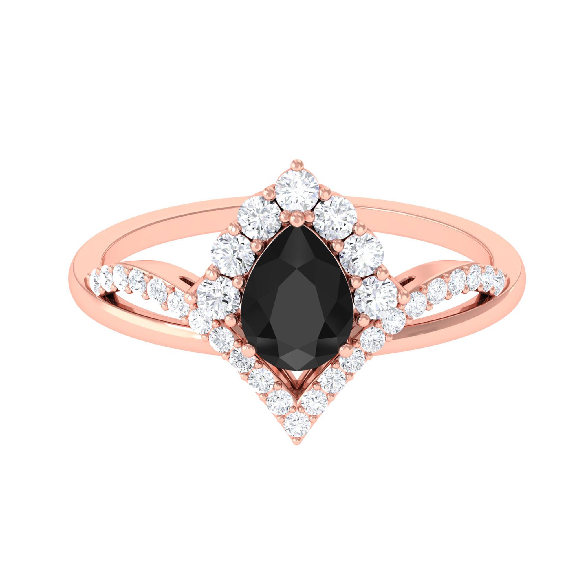 Vibrant Grown Labs-Lab Grown Black Diamond Designer Engagement Ring