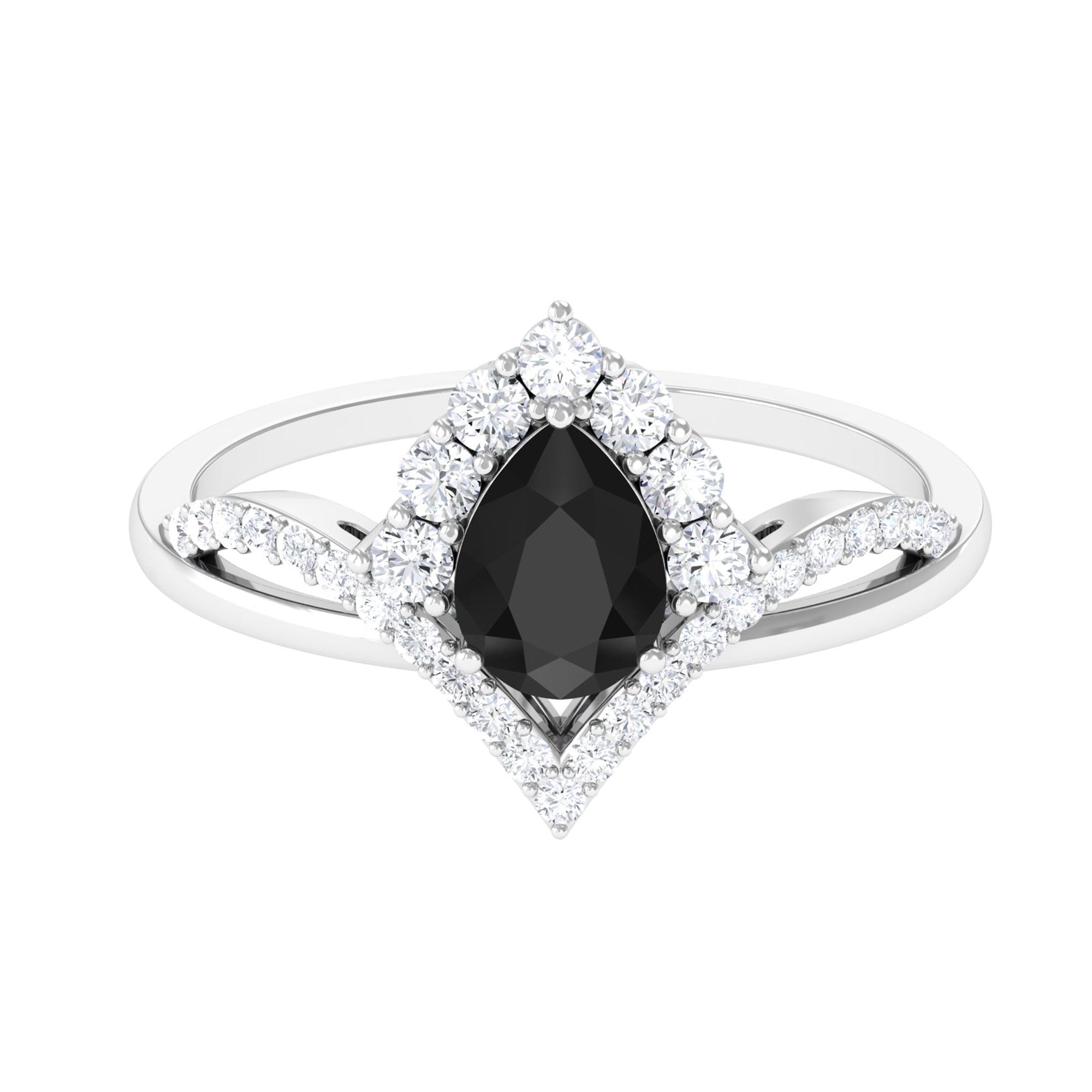 Vibrant Grown Labs-Lab Grown Black Diamond Designer Engagement Ring