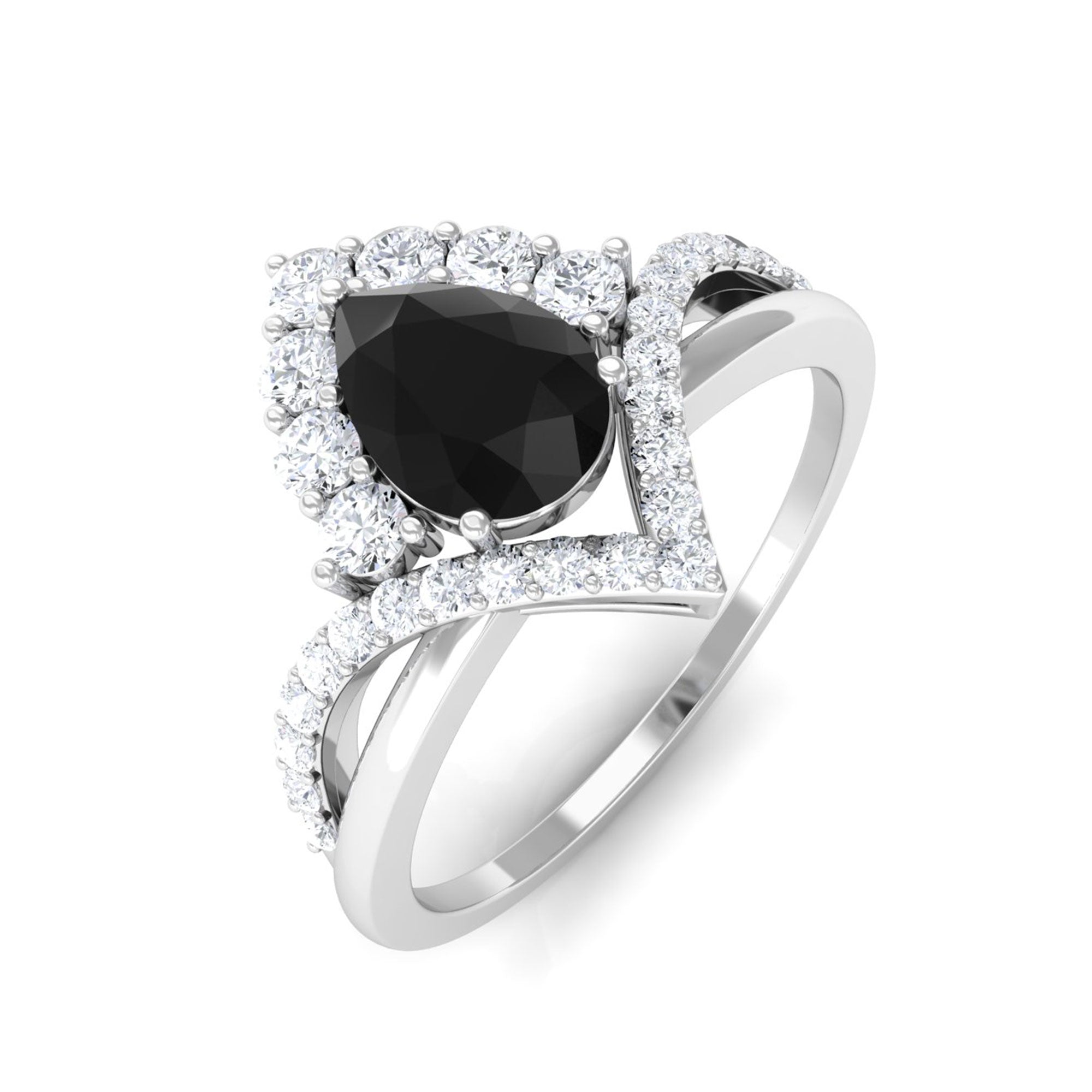 Vibrant Grown Labs-Lab Grown Black Diamond Designer Engagement Ring