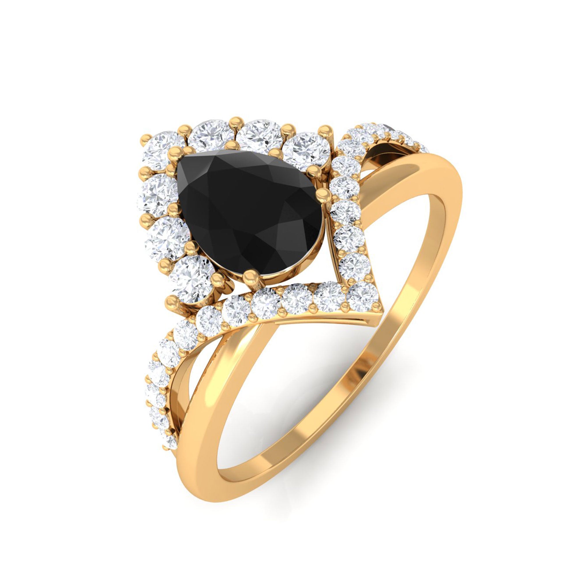 Vibrant Grown Labs-Lab Grown Black Diamond Designer Engagement Ring