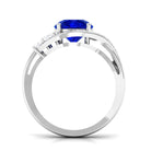 Vibrant Grown Labs-Minimal Lab Grown Blue Sapphire Promise Ring for Women