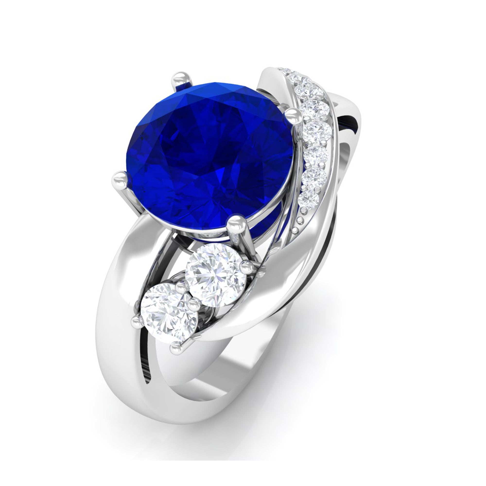 Vibrant Grown Labs-Minimal Lab Grown Blue Sapphire Promise Ring for Women