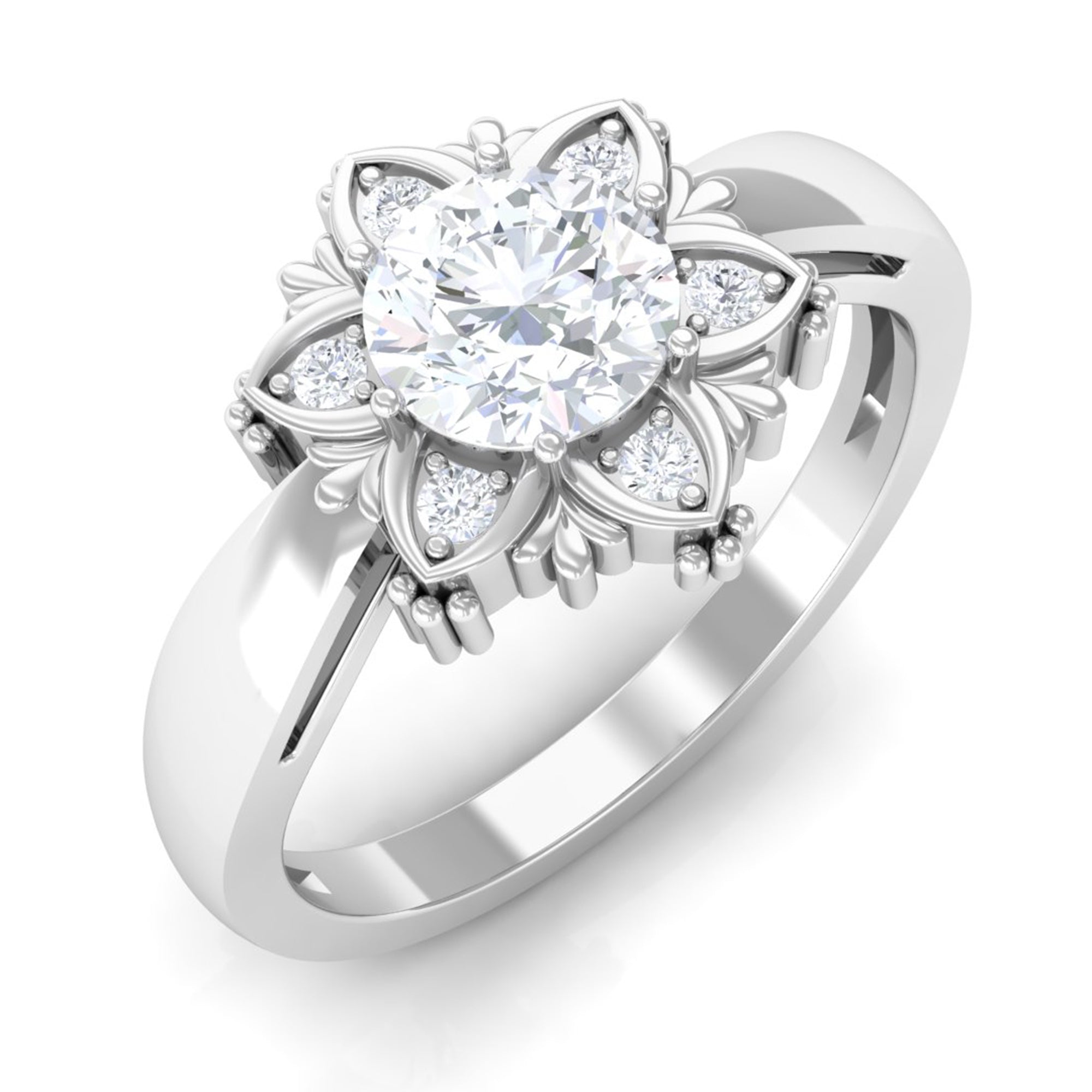 Vibrant Grown Labs-Lab Grown Diamond Nature Inspired Promise Ring