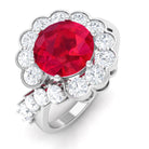 Vibrant Grown Labs-Lab Grown Ruby Minimal Promise Ring with Halo