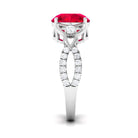 Vibrant Grown Labs-Round Lab Grown Ruby Solitaire Engagement Ring