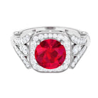 Vibrant Grown Labs-Classic Lab Grown Ruby Engagement Ring