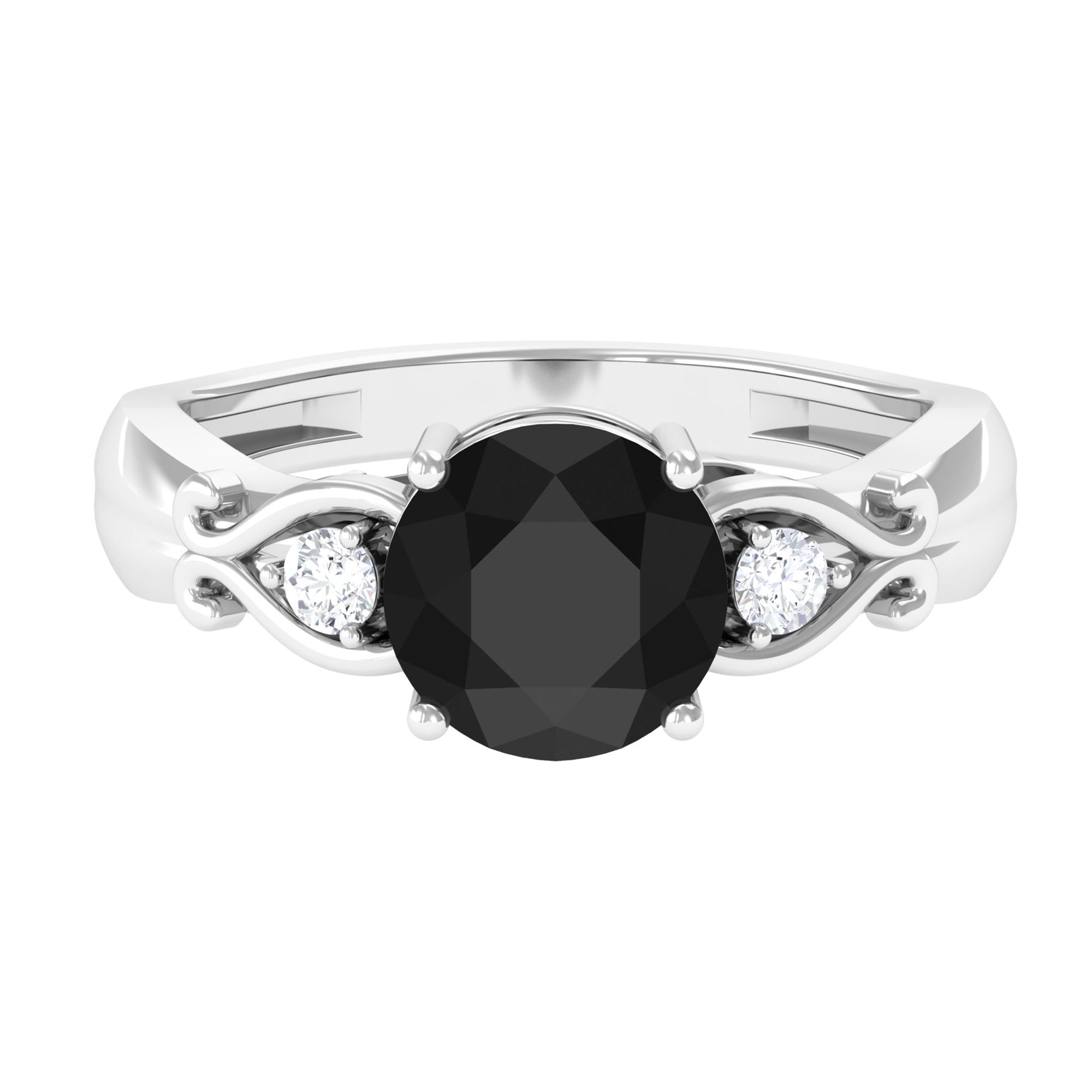 Vibrant Grown Labs-Solitaire Lab Grown Black Diamond Promise Ring