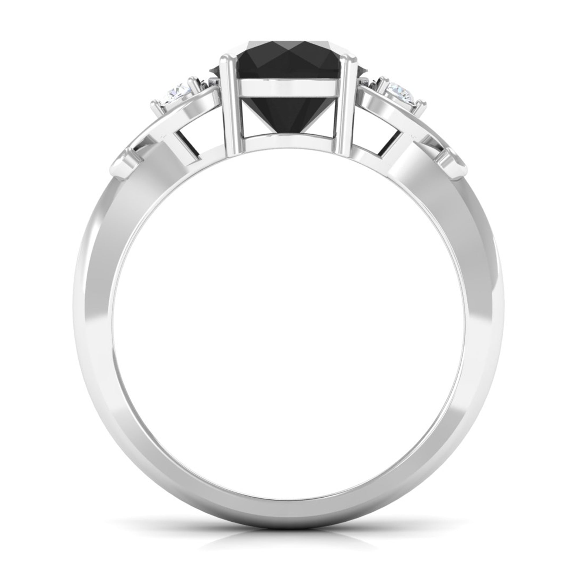 Vibrant Grown Labs-Solitaire Lab Grown Black Diamond Promise Ring