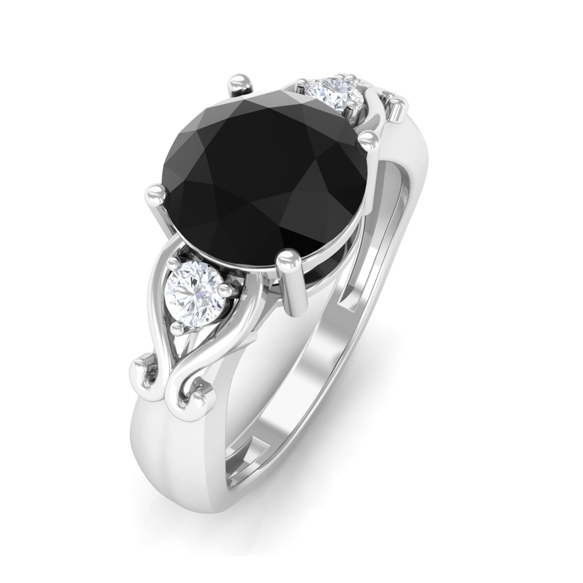 Vibrant Grown Labs-Solitaire Lab Grown Black Diamond Promise Ring