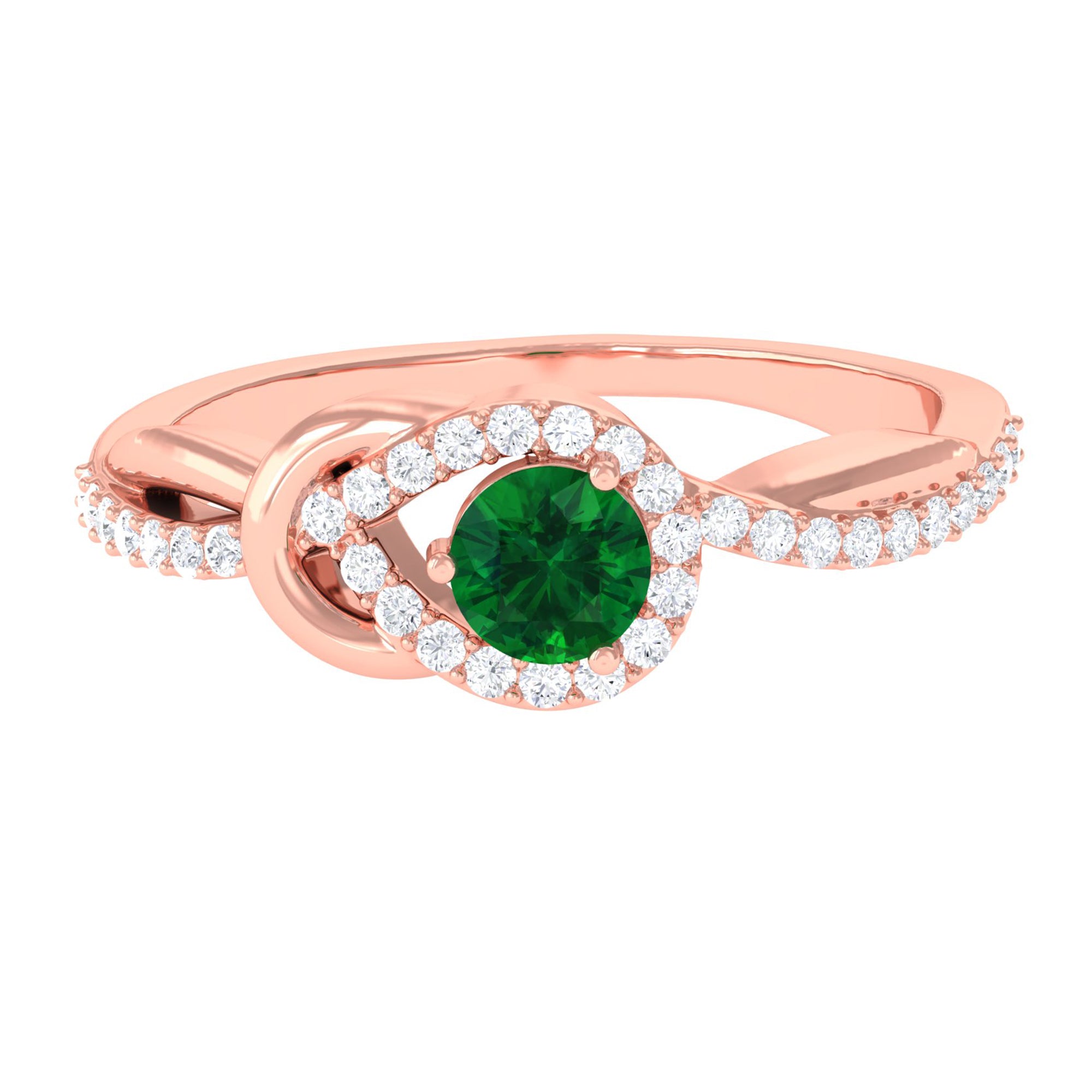 Vibrant Grown Labs-Minimal Lab Cultured Emerald Infinity Promise Ring