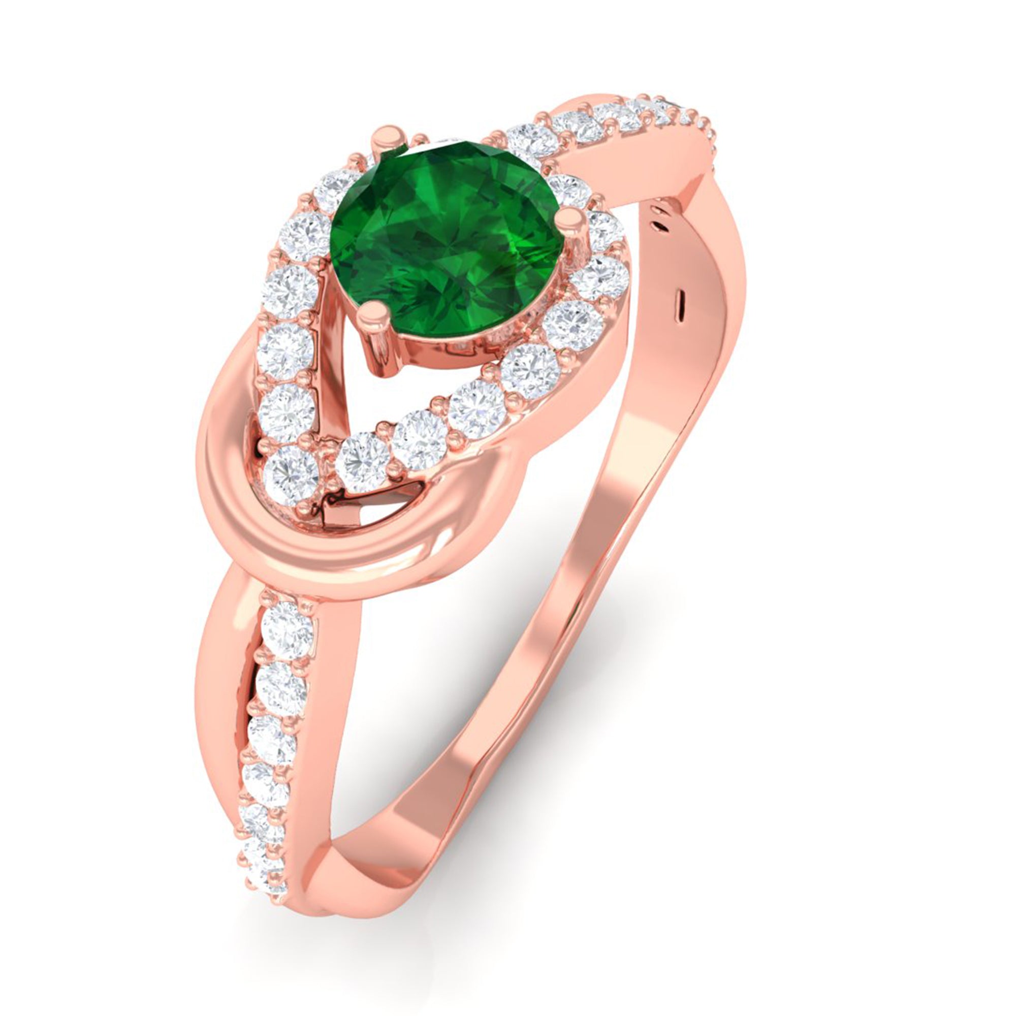 Vibrant Grown Labs-Minimal Lab Cultured Emerald Infinity Promise Ring