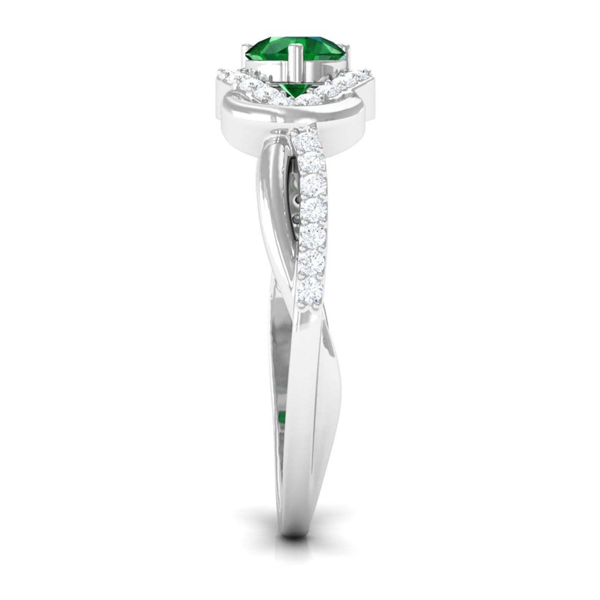 Vibrant Grown Labs-Minimal Lab Cultured Emerald Infinity Promise Ring